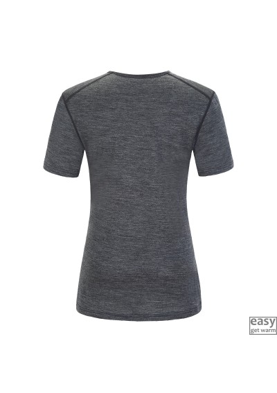 Thermo merino wool t-shirts for women SKOGSTAD DALSNIBBA dark grey