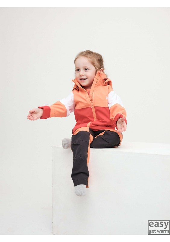 Spring jacket for kids SKOGSTAD VALLE warm orange