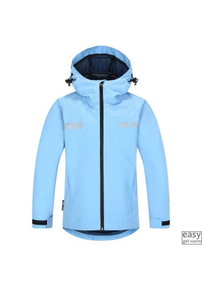 Rain jacket for kids SKOGSTAS RISOY cloud blue