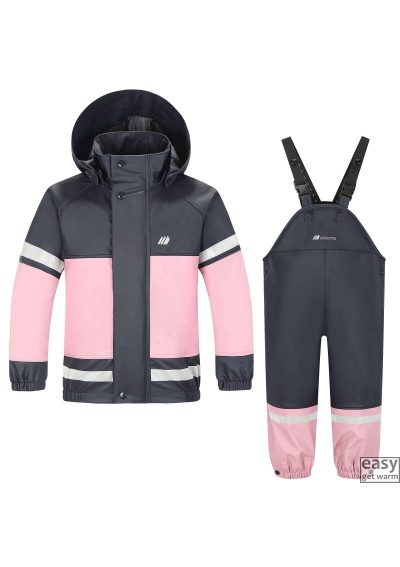 Rain clothes set for kids SKOGSTAD ONA pink