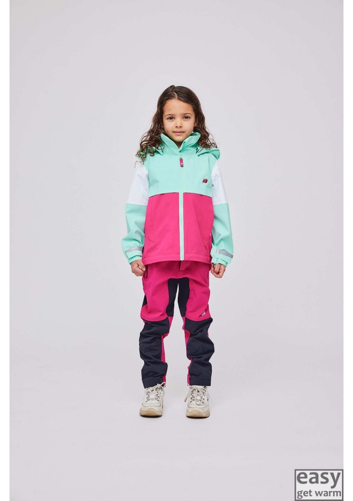 Spring jacket for kids SKOGSTAD VALLE pink mint