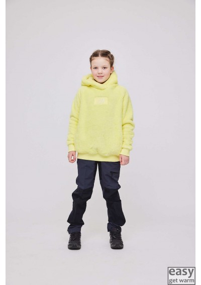 Fleece hoodie for kids SKOGSTAD GJEKSTAD yellow