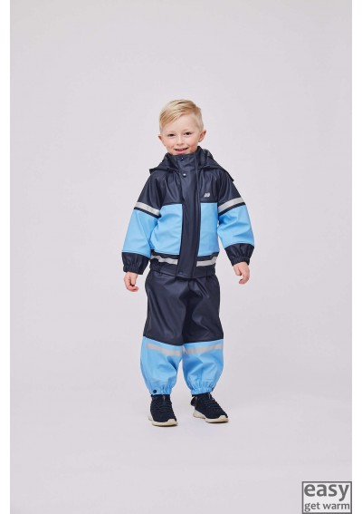 Rain clothes set for kids SKOGSTAD ONA blue