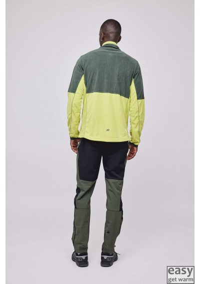 Vyriškas flisinis džemperis SKOGSTAD KLEIVANE geltona tamsiai žalia