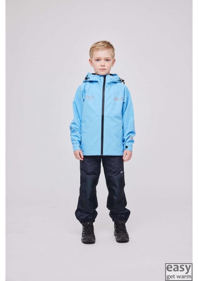 Rain jacket for kids SKOGSTAS RISOY cloud blue