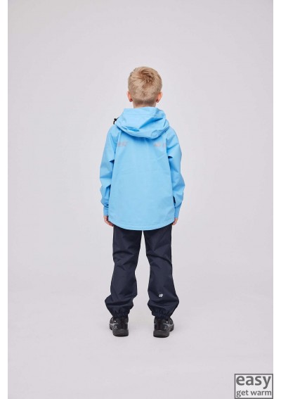 Rain jacket for kids SKOGSTAS RISOY cloud blue