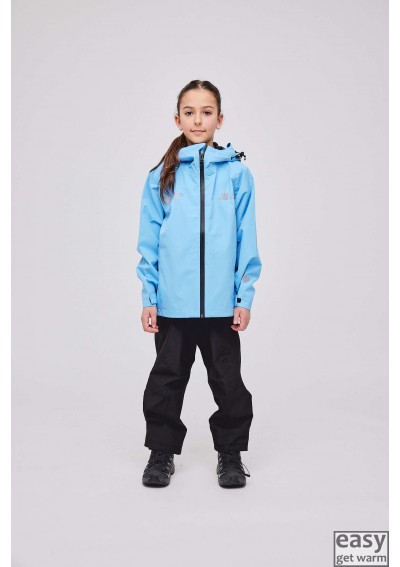 Rain jacket for kids SKOGSTAS RISOY cloud blue