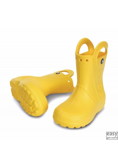 Crocs rain boots, yellow