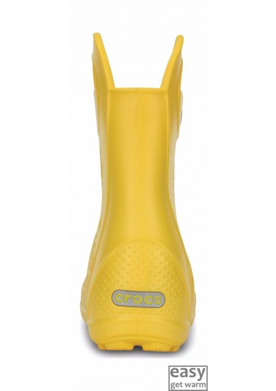 Crocs rain boots, yellow