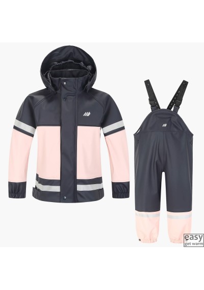 Rain clothes set for kids SKOGSTAD ONA light pink