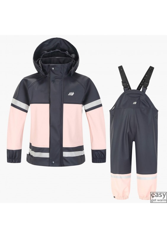 Rain clothes set for kids SKOGSTAD ONA light pink