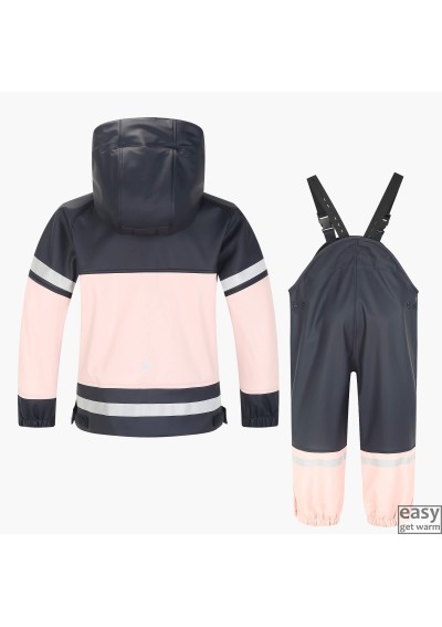 Rain clothes set for kids SKOGSTAD ONA light pink