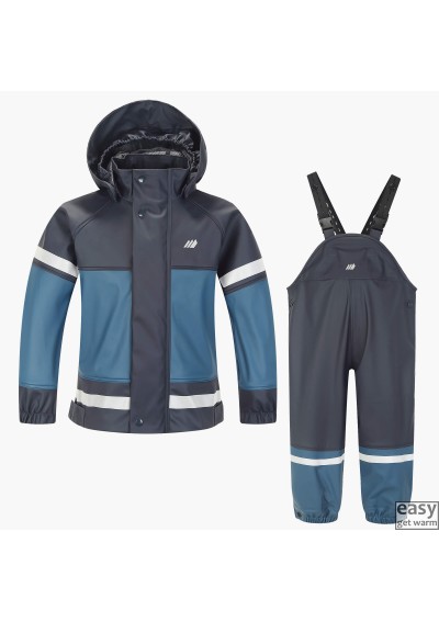 Rain clothes set for kids SKOGSTAD ONA teal blue