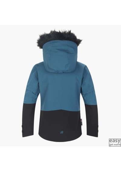 Winter skiing jacket for girls SKOGSTAD KOLLEFJELLET blue teal