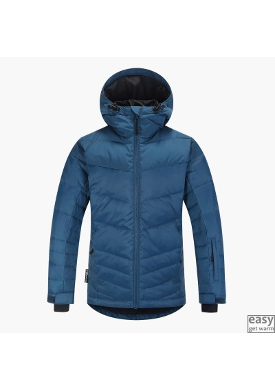 Winter down jacket for boys SKOGSTAD HURESET teal blue