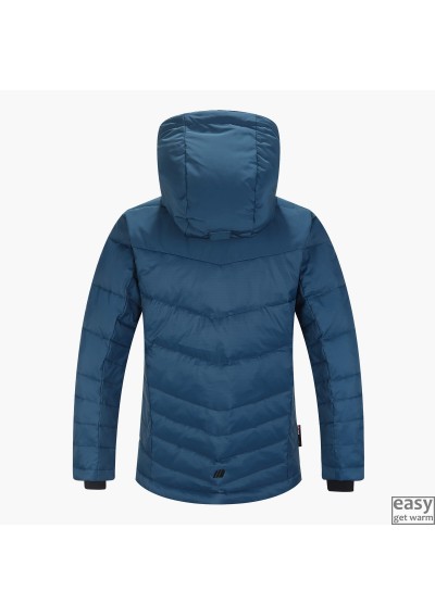 Winter down jacket for boys SKOGSTAD HURESET teal blue