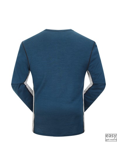 Vyriški merino vilnos termo marškinėliai SKOGSTAD LEKNES tamsiai mėlyna