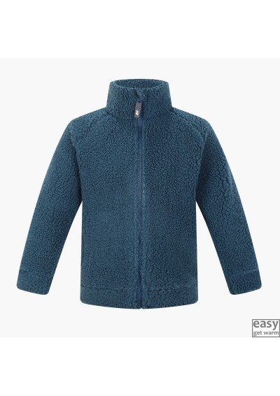 Pile fleece jacket for kids SKOGSTAD TUVA blue teal