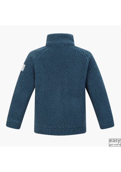 Pile fleece jacket for kids SKOGSTAD TUVA blue teal