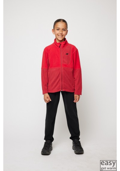 Fleece jacket for kids SKOGSTAD TROMS red