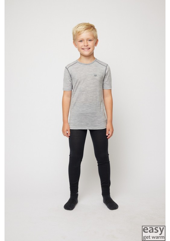 Thermo merino wool trousers for boys SKOGSTAD JOSTEDAL black