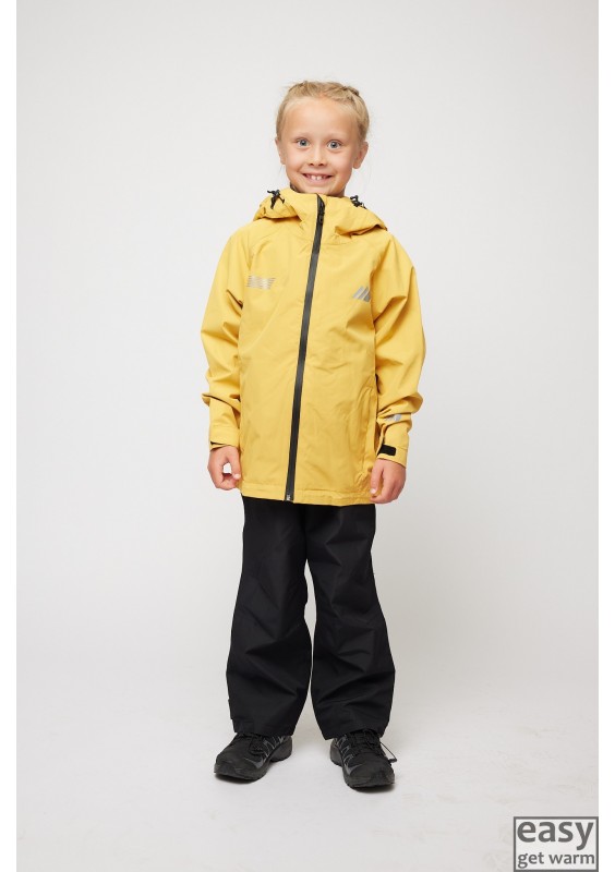 Rain jacket for kids SKOGSTAD RISOY yellow