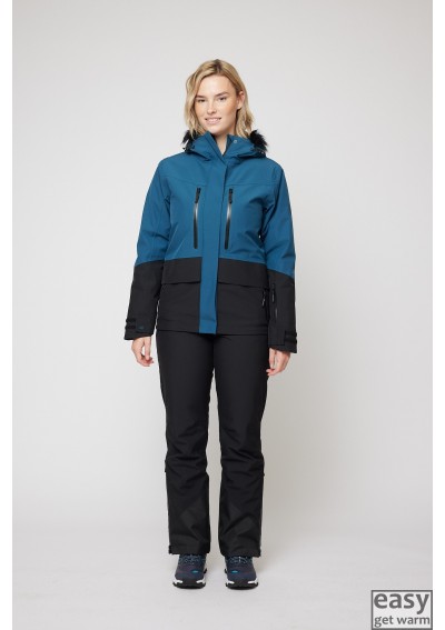 Skiing jacket for women SKOGSTAD VASSETDALEN blue teal