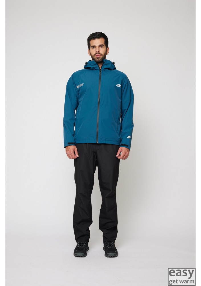 Rain jacket for men SKOGSTAD FOYNO blue teal