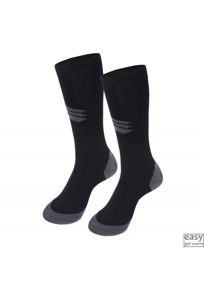 Winter skiing socks with wool for adults SKOGSTAD FROSTISEN  black
