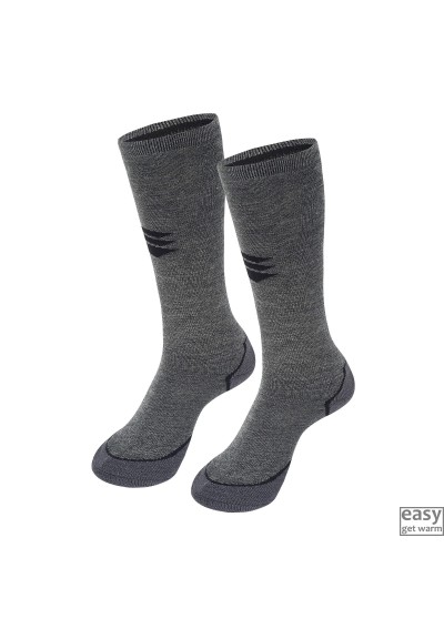 Winter skiing socks with wool for adults SKOGSTAD FROSTISEN  dark grey