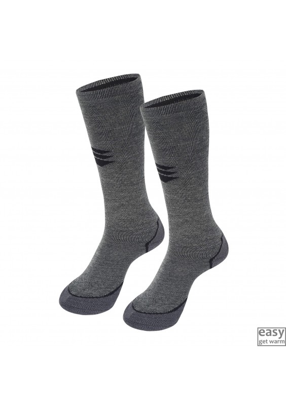 Winter skiing socks with wool for kids SKOGSTAD FROSTISEN  dark grey