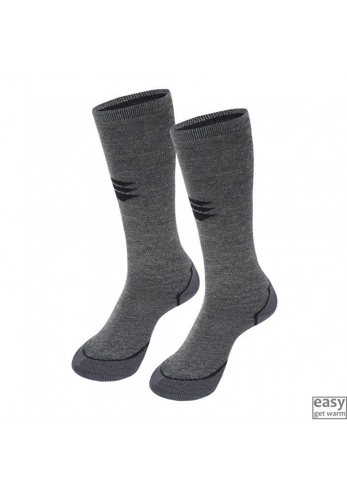 Winter skiing socks with wool for kids SKOGSTAD FROSTISEN  dark grey