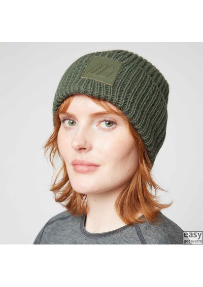 Winter knitted hat for women SKOGSTAD BEITO dark green