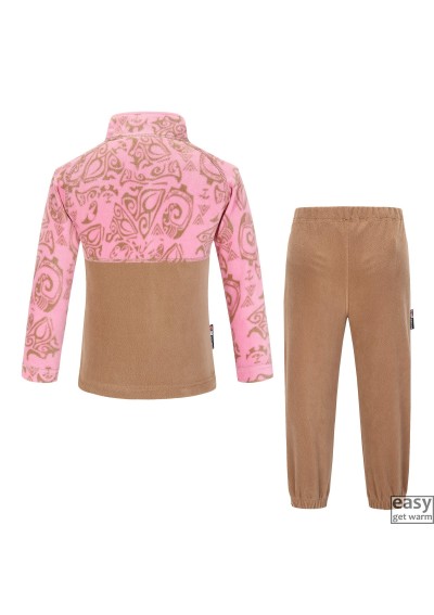 Fleece set for kids SKOGSTAD FONGEN pink sand