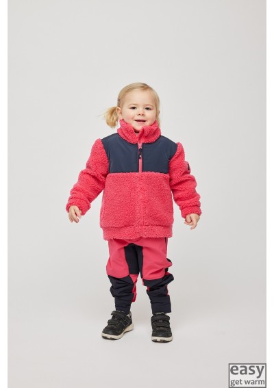 Fleece jacket for kids SKOGSTAD ALNES pink