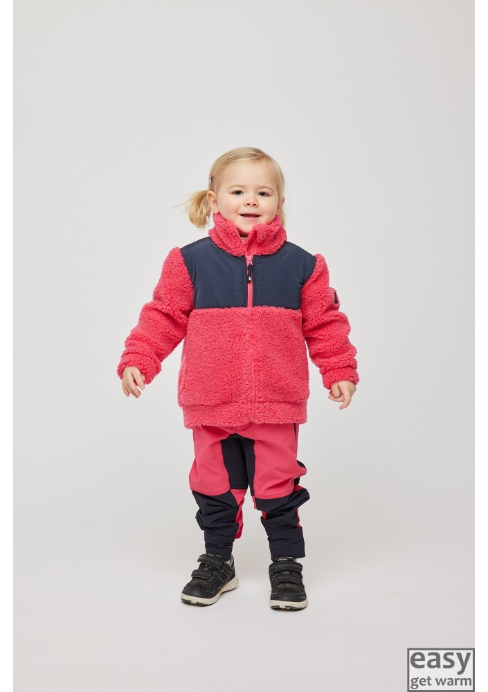 Fleece jacket for kids SKOGSTAD ALNES pink