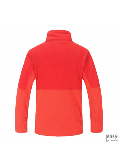 Fleece jacket for kids SKOGSTAD TROMS poppy red