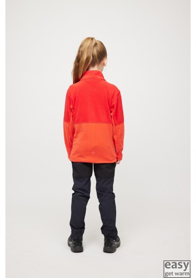 Fleece jacket for kids SKOGSTAD TROMS poppy red