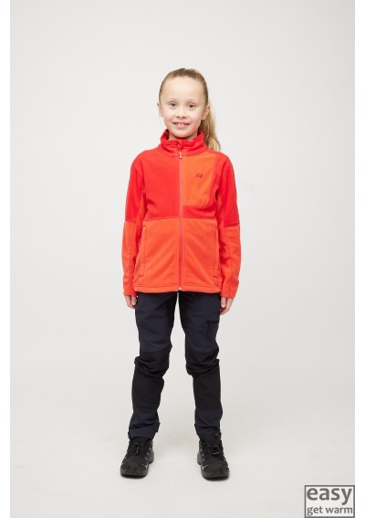 Fleece jacket for kids SKOGSTAD TROMS poppy red