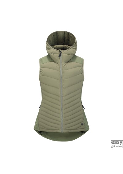 Padded vest for women SKOGSTAD HOLATIDEN deep lichen green