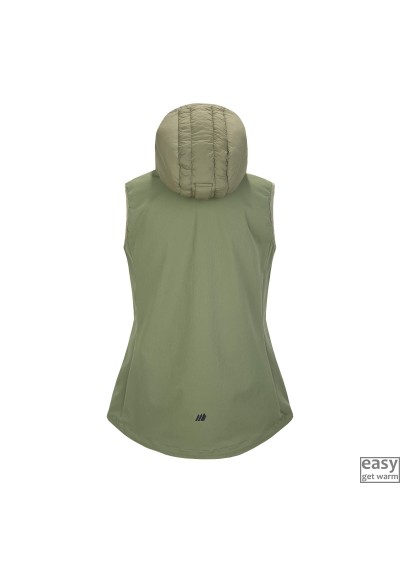 Padded vest for women SKOGSTAD HOLATIDEN deep lichen green