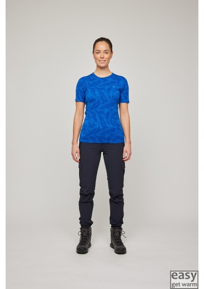 Thermo merino wool t-shirts for women SKOGSTAD DALSNIBBA nautical blue