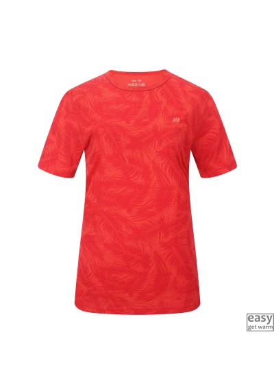 Thermo merino wool t-shirts for women SKOGSTAD DALSNIBBA red