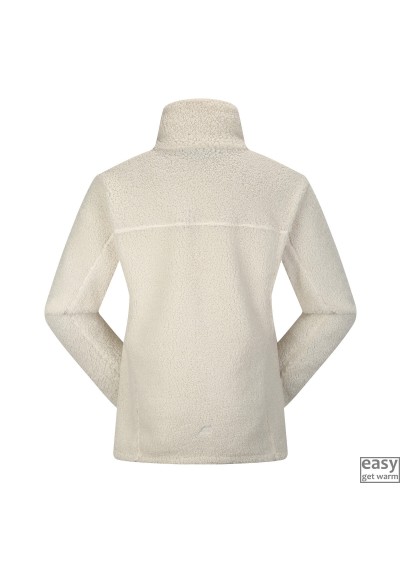 Pile fleece jacket for women SKOGSTAD HJERTAS vanilla ice