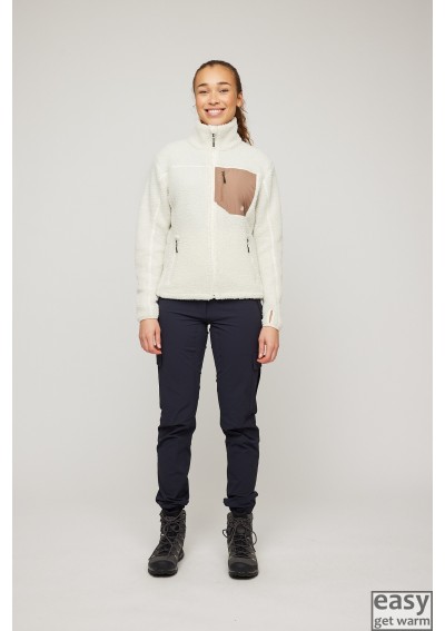 Pile fleece jacket for women SKOGSTAD HJERTAS vanilla ice