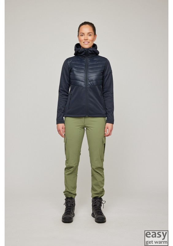 Insulated hybrid jacket for women SKOGSTAD BERGE dark navy